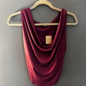 Elegant Burgundy Draped Top